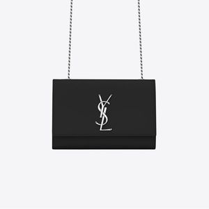 YSL KATE SMALL CHAIN BAG IN GRAIN DE POUDRE EMBOSSED LEATHER